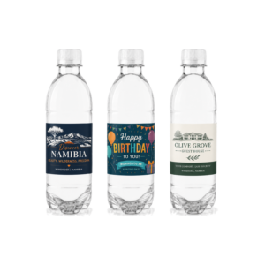 330ml Round Clear Branded Water Bottles 20 pack