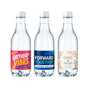 330ml Teardrop Clear Branded Water Bottles 20 pack